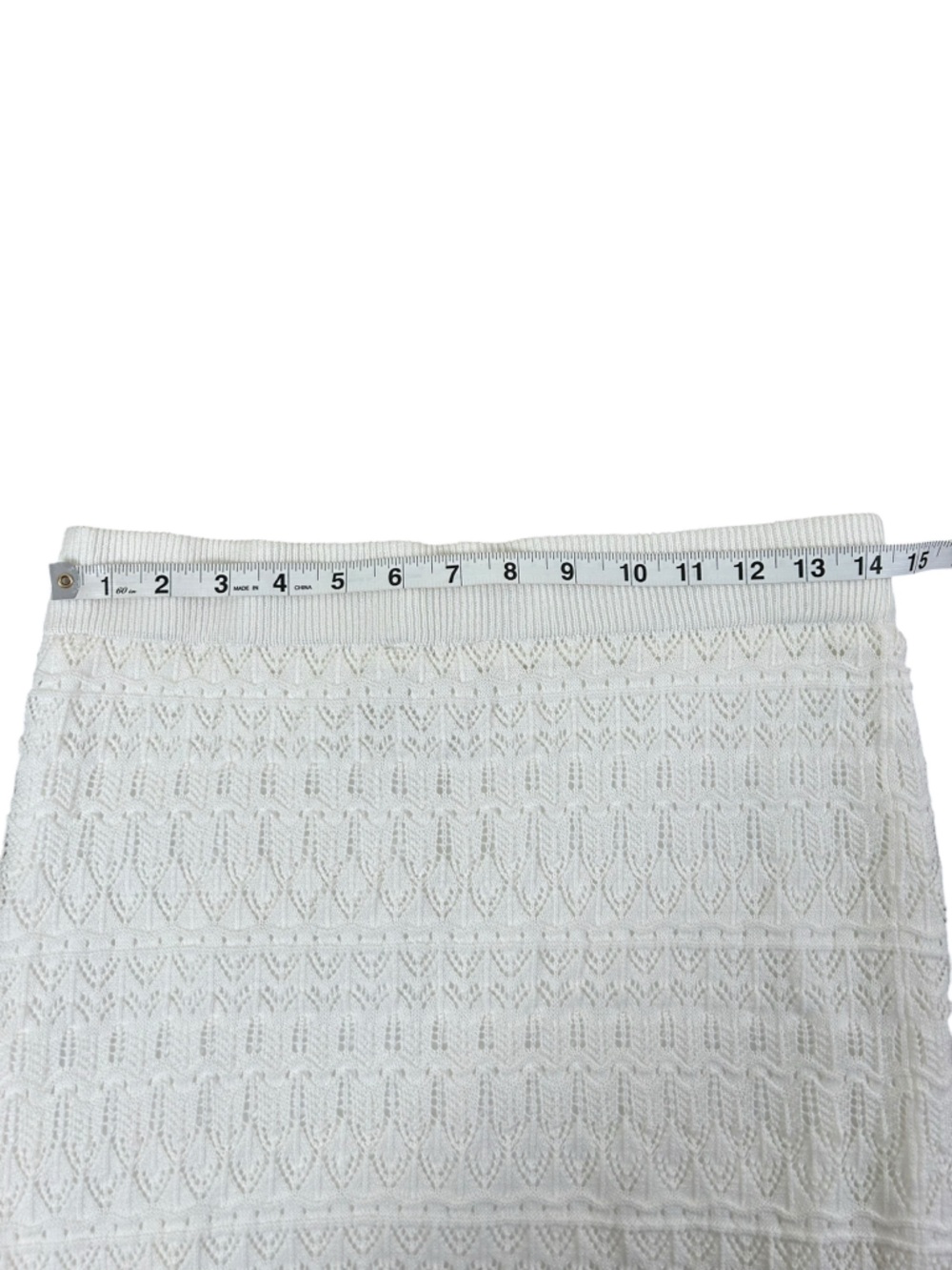 HOUSE OF HARLOW 1960 NWT NEW Ivory Lace Knit Midi Skirt Mermaid Hem Boho M - Picture 12 of 12
